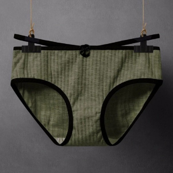 Braguitas de mujer con lazo verde militar M