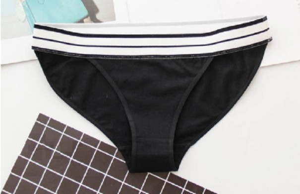 Braguitas de mujer con ribete de rayas negro XXL