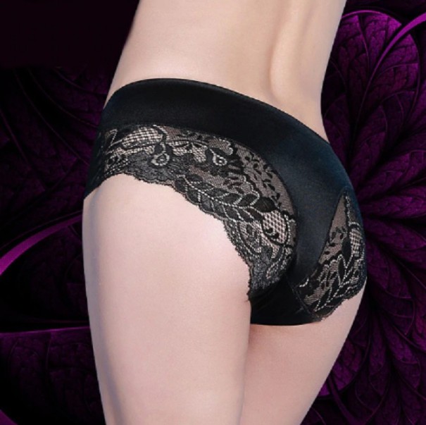 Braguitas elegantes de mujer con encaje negro XS