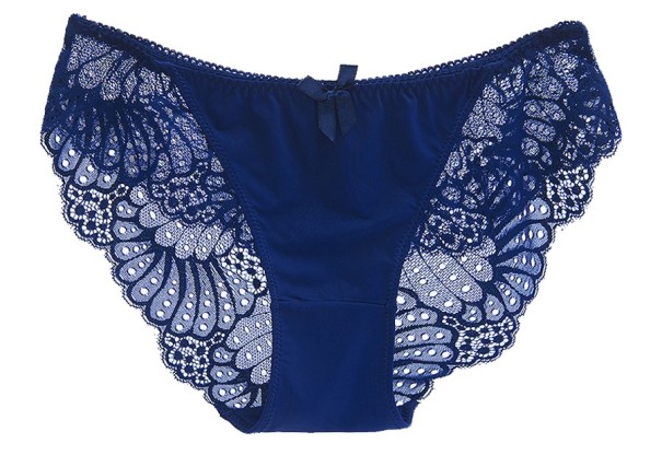 Braguitas sexys transpirables para mujer azul oscuro L