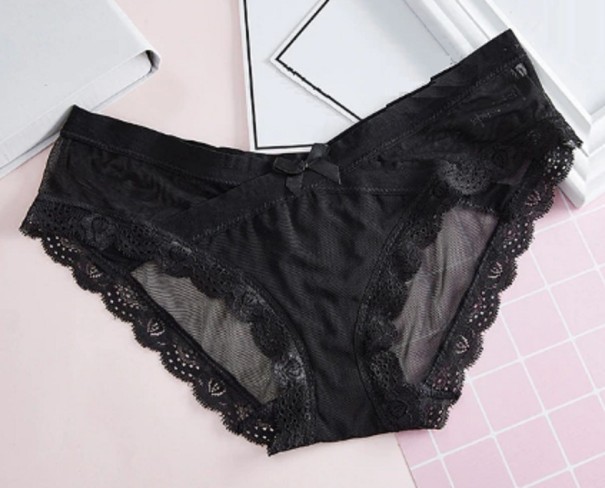 Braguitas transparentes de mujer negro M