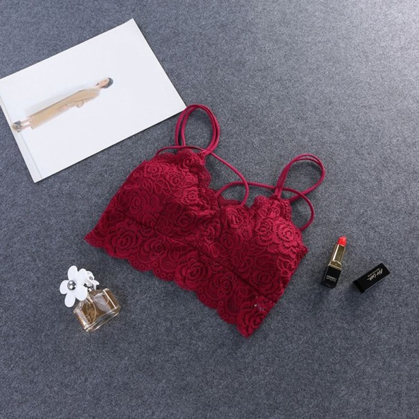 Bralette-BH im Korsett-Stil J774 rot