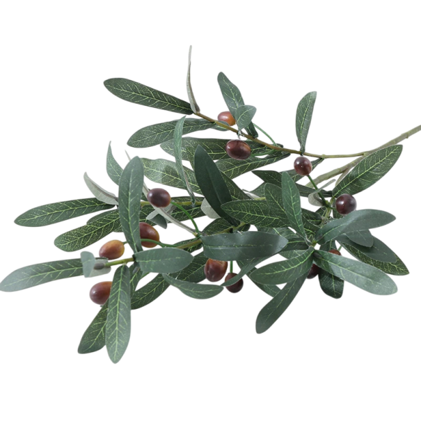 Branche artificielle avec des feuilles vert olive 77 cm Plantes artificielles avec des fruits de Noël Branche décorative pour la décoration intérieure 1