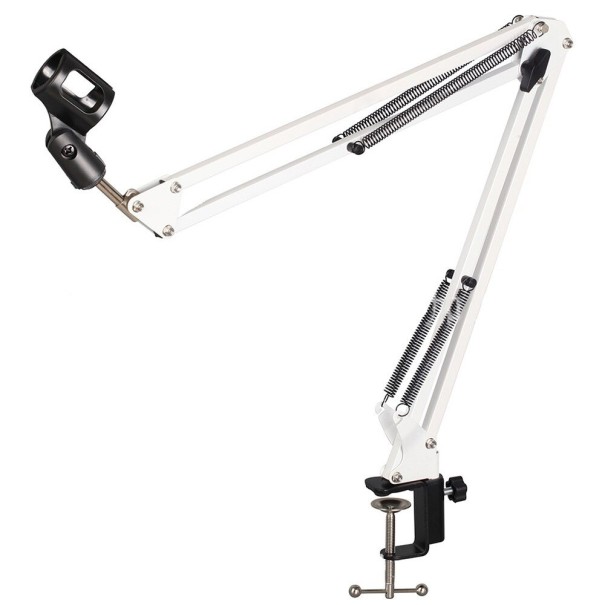 Bras réglable pour microphone blanc