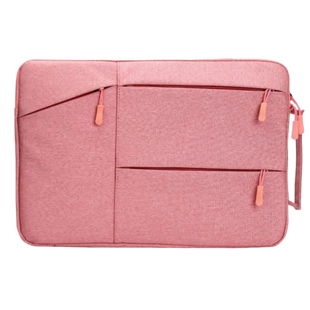 Brašna na notebook, pro notebook do velikosti 12", s bočními kapsami růžová