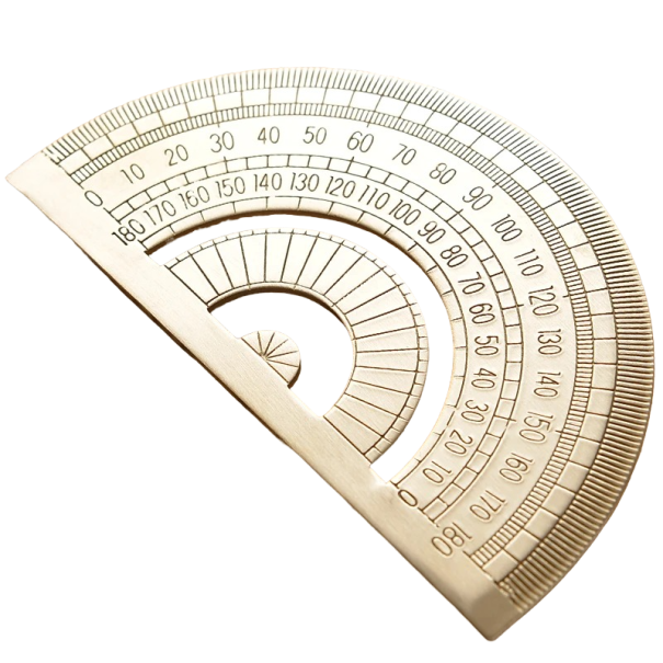Brass Protractor for Students Metal Drawing Protractor Retro School Ruler 1