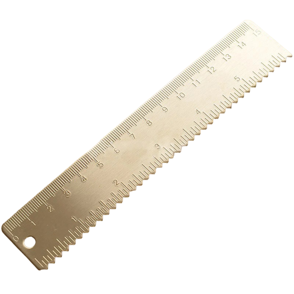 Brass Ruler for Students, 15 cm with Waves Metal Wavy Ruler for Drawing Retro School Ruler 1