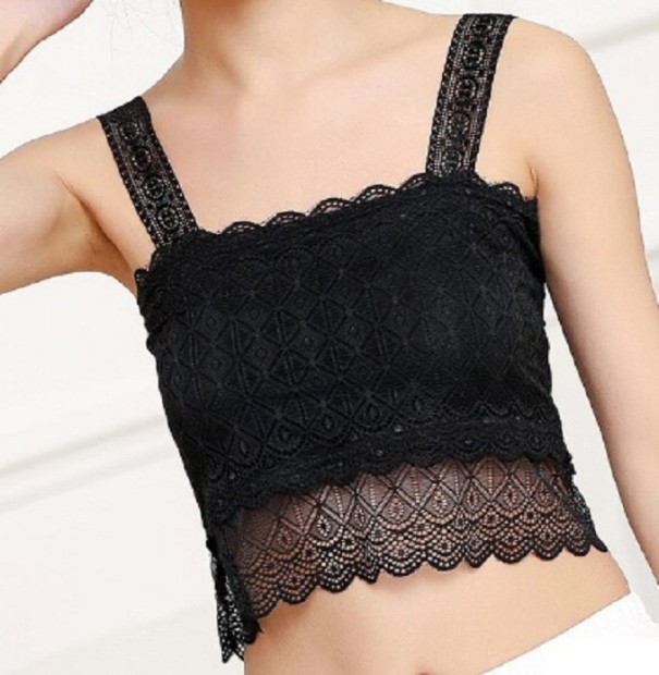 Brassière bralette en dentelle pour fille noir