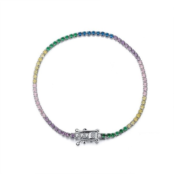 Brățară pentru femei cu strasuri P185 multicolor 16,5 cm
