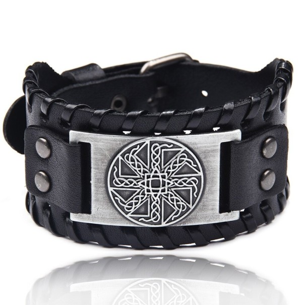 Brede leren herenarmband H207 10