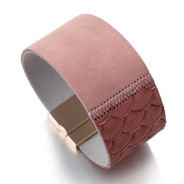 Bredt armband för kvinnor H297 gammelrosa