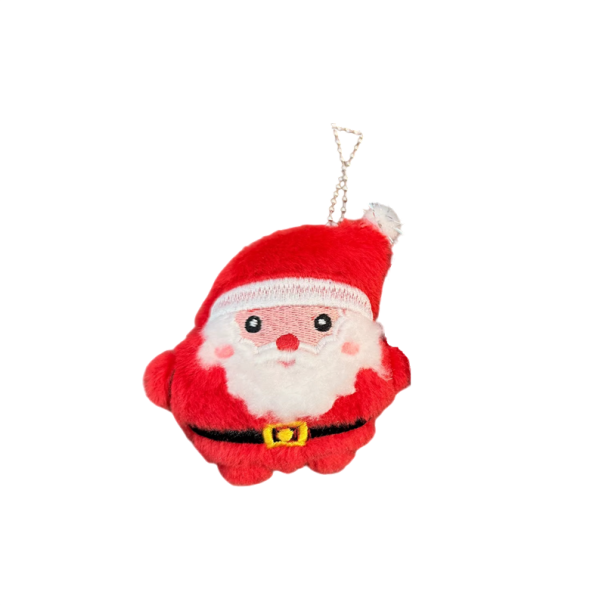 Breloc cu moș Crăciun din pluș 8 x 8,5 cm Pendentiv de Crăciun pentru chei și rucsac Decorațiune drăguță Cadou de Anul Nou pentru copii și adulți 1