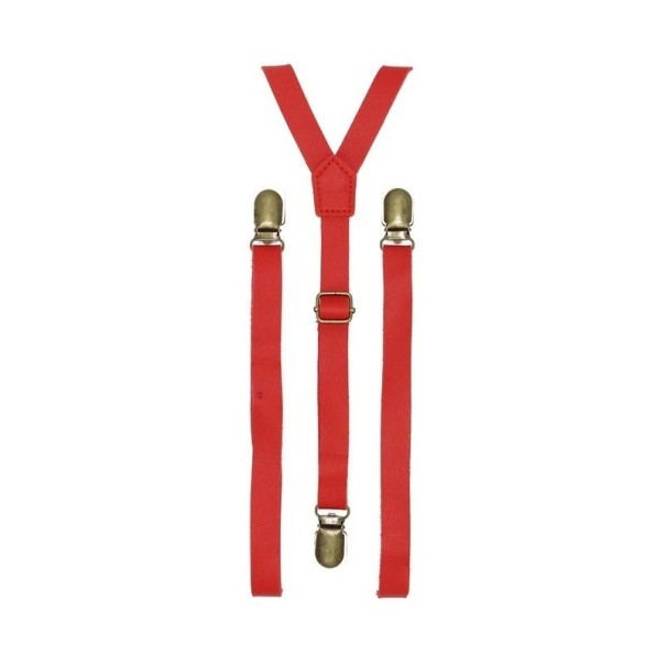 Bretelle in pelle T1172 rosso