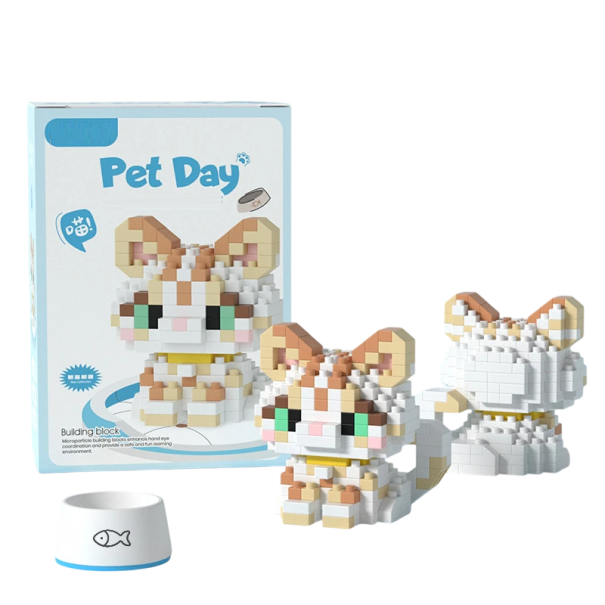 Bricolage Chat Bengal 4,8 x 4 x 5,4 cm 250 pièces Bricolage miniature pour enfants Chatons Mignon Bricolage d'animaux Jouet créatif pour enfants et collectionneurs 1