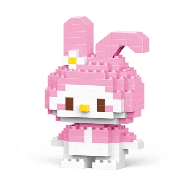 Bricolage pour enfants en forme de lapin rose 5,4 x 3 x 7,2 cm Modèle en briques 145 pièces Jouet créatif pour enfants Développement de la motricité fine DIY 1