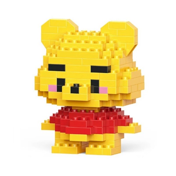 Bricolage pour enfants Winnie l'Ourson 6 x 3,2 x 4,4 cm 144 pièces Modèle en blocs Jouet créatif Cadeau pour enfants Personnage de conte de fées Décoration mignonne 1