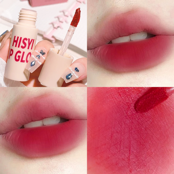Brillo de labios mate de terciopelo Lápiz labial líquido de larga duración Textura suave Efecto hidratante Maquillaje duradero Cosméticos 1