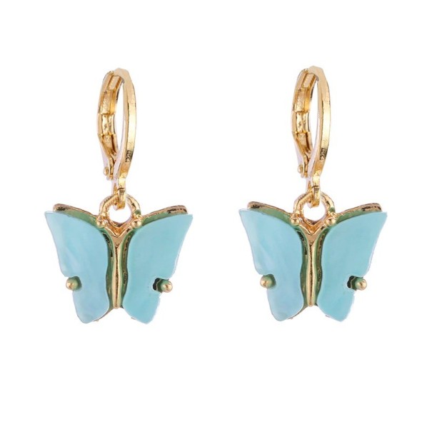 Brincos circulares femininos com borboleta J147 5