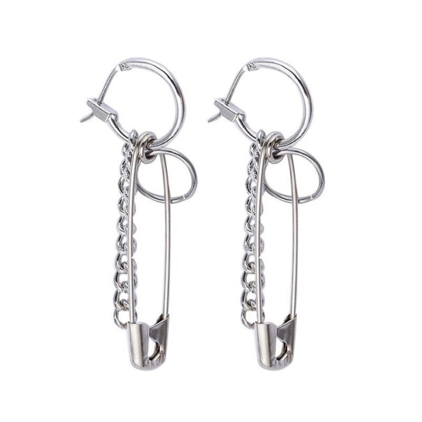 Brincos circulares femininos com pendente G175 2 un