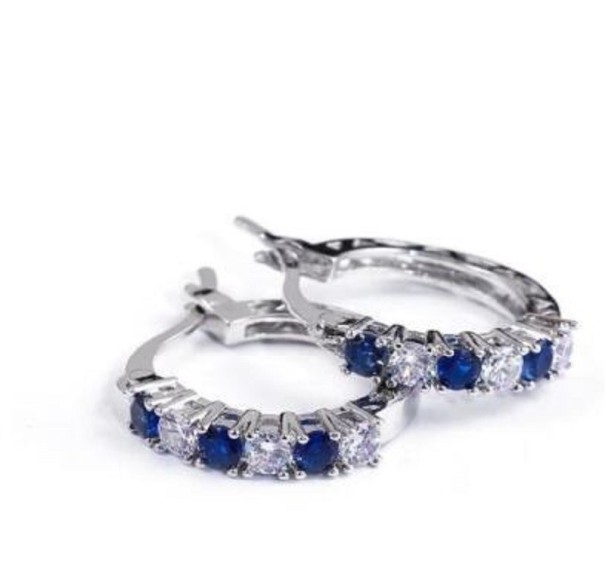 Brincos circulares femininos com zircões G213 2