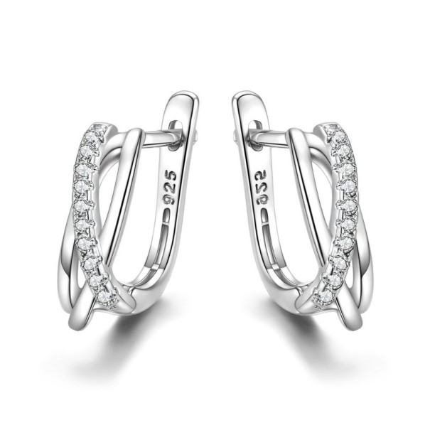 Brincos circulares femininos com zircónias G604 2