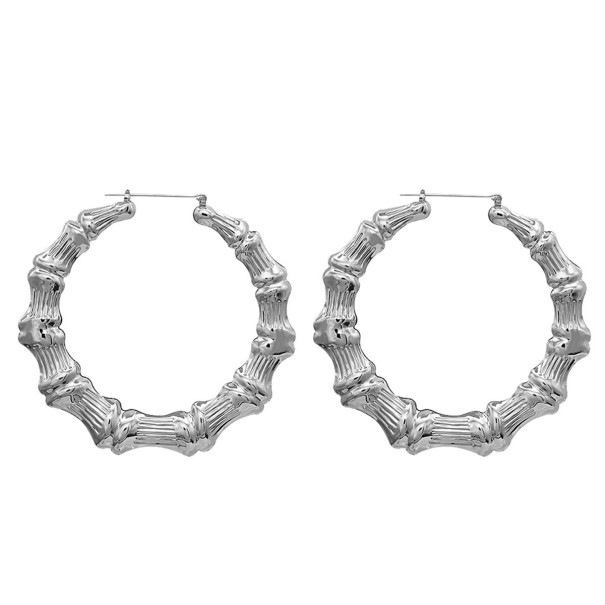 Brincos circulares femininos G309 prateado 100 mm