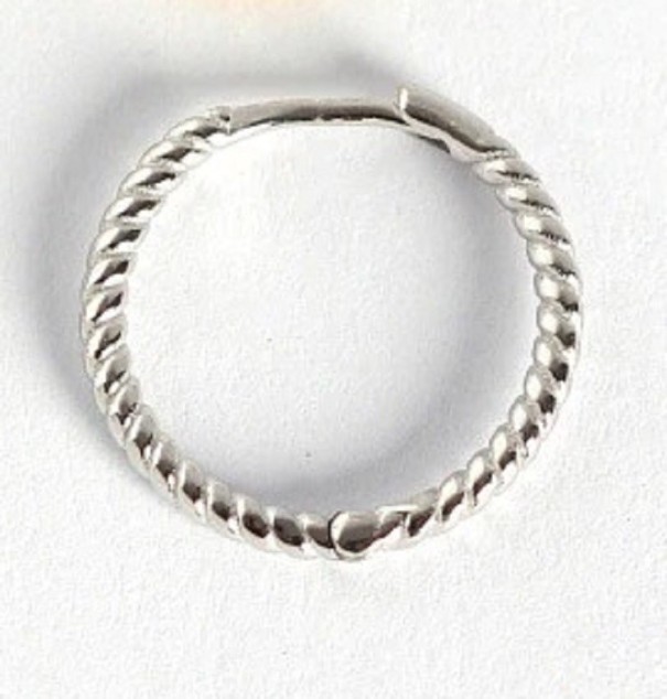 Brincos circulares femininos R76 prateado 15 mm