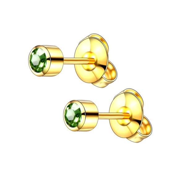 Brincos de pressão femininos com zircónias H849 dourado 11