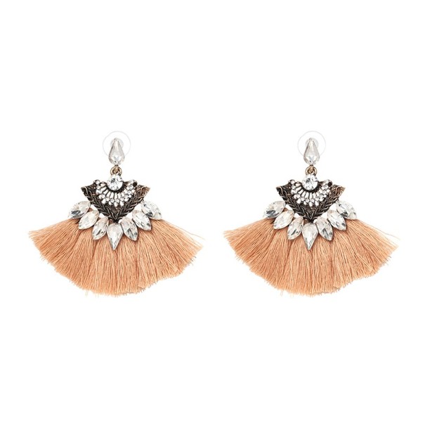 Brincos elegantes em forma de leque J3491 creme