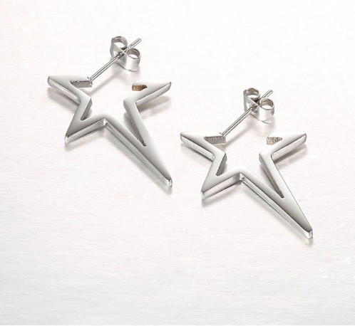 Brincos em forma de estrela J2024 prateado