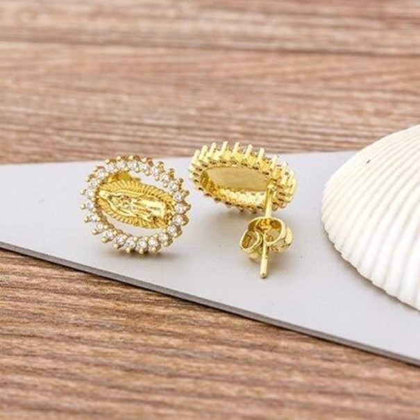 Brincos femininos com zircónios J452 13