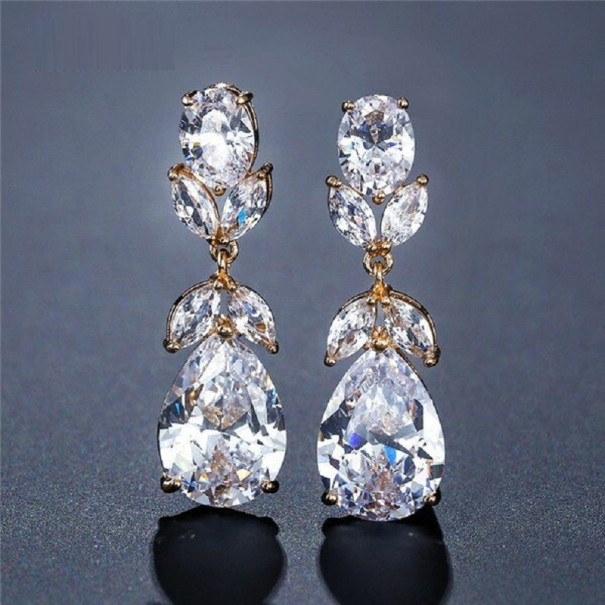 Brincos pendentes femininos com cristais G1241 7