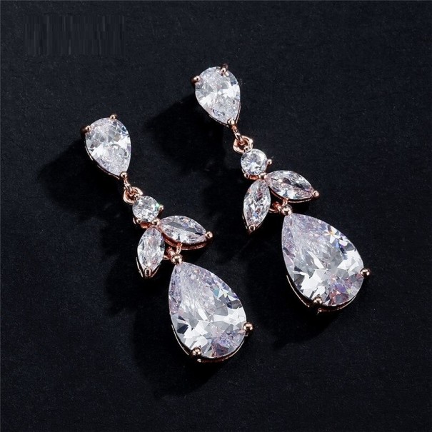 Brincos pendentes femininos com cristais G1241 9