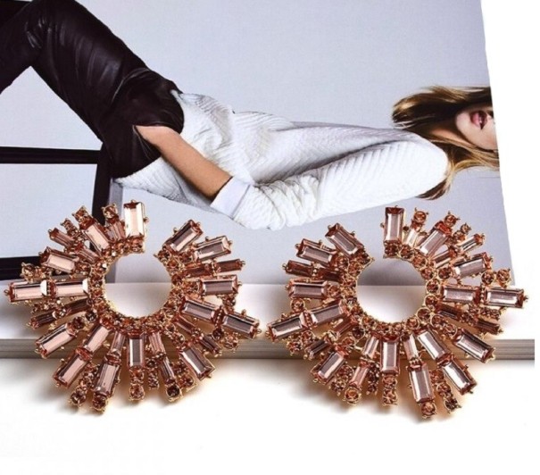 Brincos pendentes femininos com cristais G1352 8