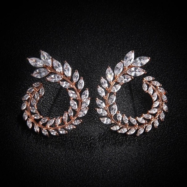 Brincos pendentes femininos com cristais G922 rosa velho