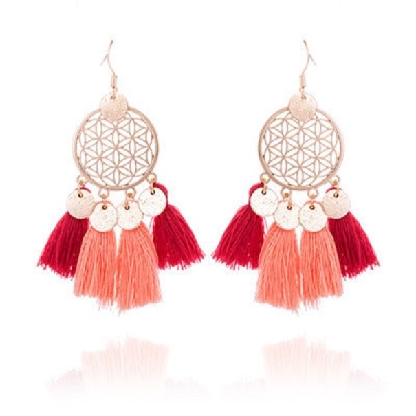 Brincos pendentes femininos com franjas G442 6