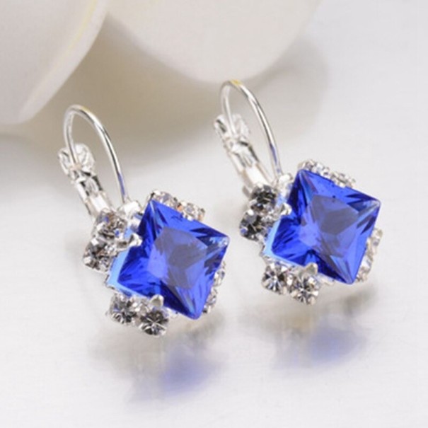 Brincos pendentes femininos com zircões G1203 azul