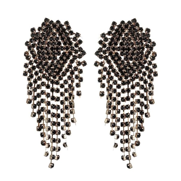 Brincos pendentes femininos com zircões G449 preto