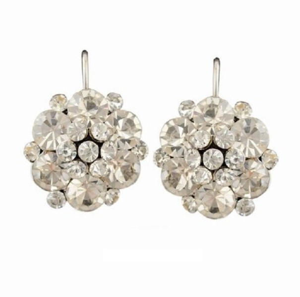 Brincos pendentes femininos com zircónias G1259 branco