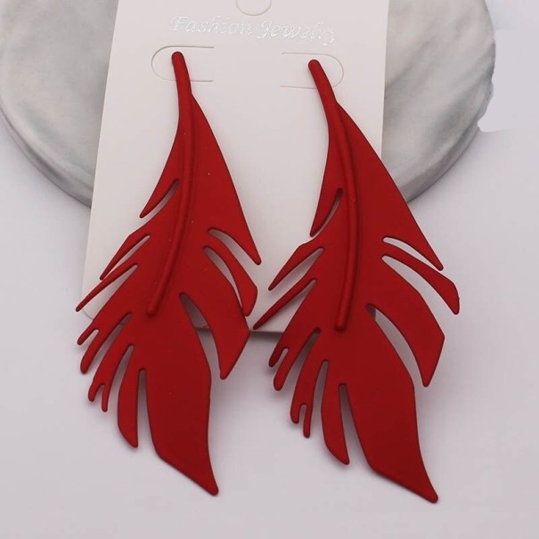 Brincos pendentes femininos folhas G938 10