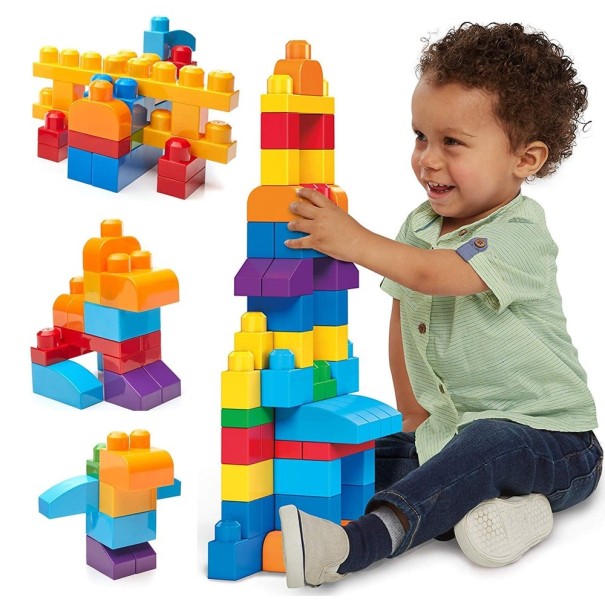 Brinquedo de construção colorido para crianças com 88 peças de plástico Peças com saliências e peças moldadas Para construir torres e animais 1