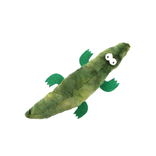 Brinquedo de mastigar para gatos com catnip Brinquedo de pelúcia de algodão Forma de crocodilo Brinquedo interativo de morder 1
