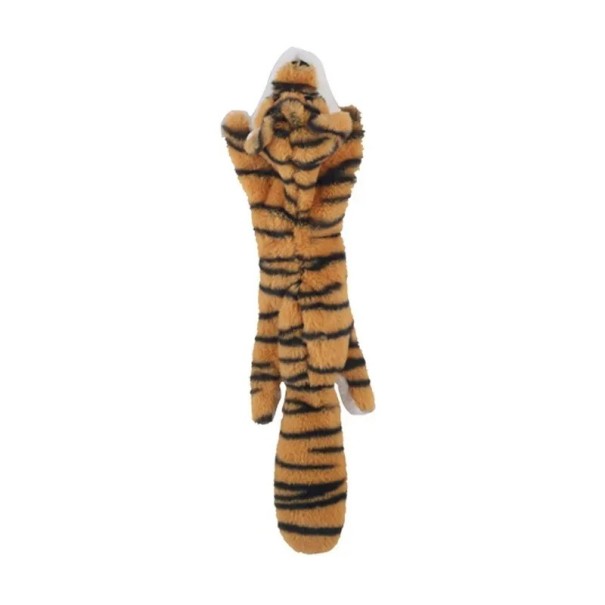Brinquedo de peluche a apitar para cães 45 cm Tigre sem enchimento Brinquedo interativo resistente Brinquedo a apitar para morder Brinquedo macio para cães 1