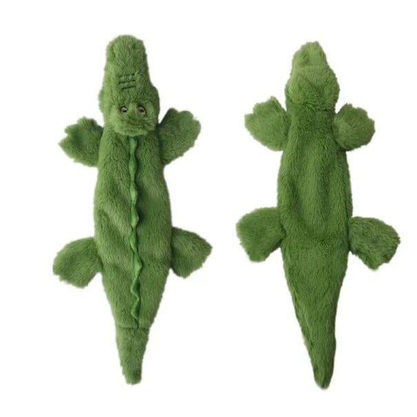 Brinquedo de pelúcia com apito para cães 45 cm Crocodilo sem enchimento Brinquedo interativo resistente Brinquedo de morder macio verde escuro