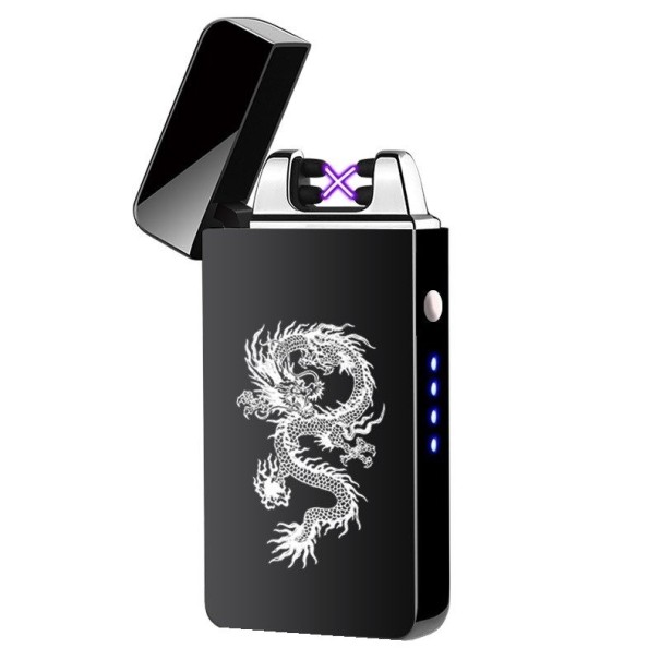 Briquet plasma avec dragon P3428 noir