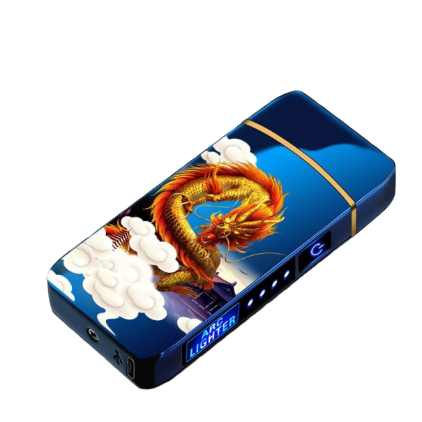 Briquet plasma USB avec dragon P3421 bleu
