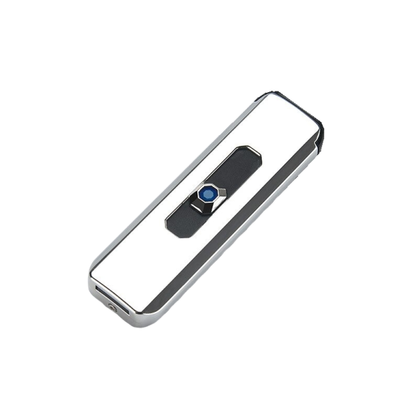 Briquet USB résistant au vent argenté