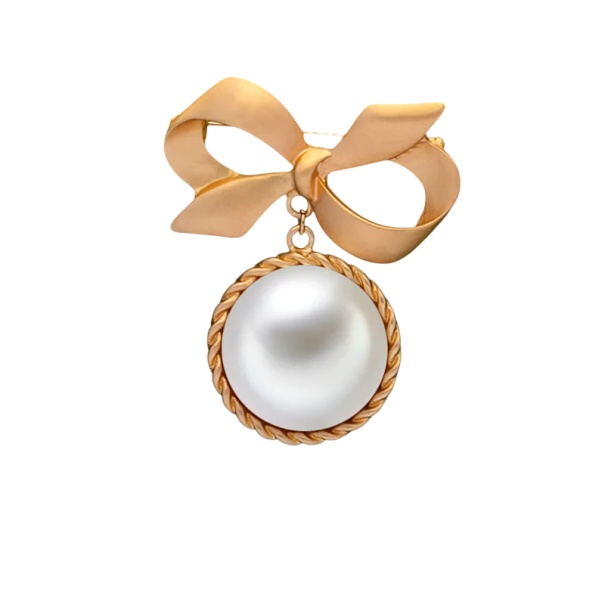 Broche baroque dorée à la mode 5,6 x 4,5 cm Perle Élégant accessoire de soirée Alliage de zinc Bijou de luxe pour femmes à porter sur un blazer 1