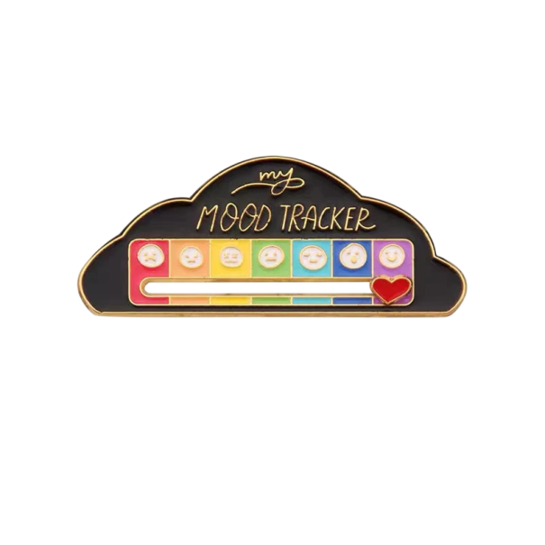 Broche de escritório 5,2 x 2,5 cm Broche energético em forma de nuvem Indicador de humor Monitor de emoções Acessório estiloso para vestuário preto