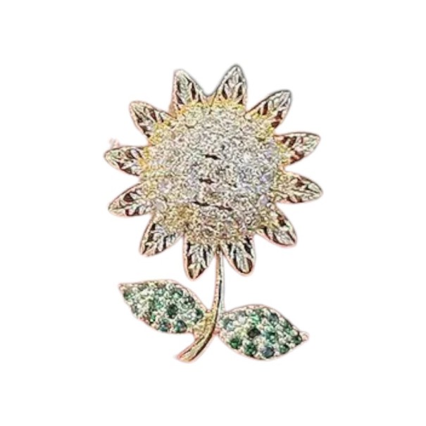 Broche de flores com pérola de 10 mm Broche decorativo metálico em liga de zinco Acessório elegante para blazers, vestidos ou bolsas 3